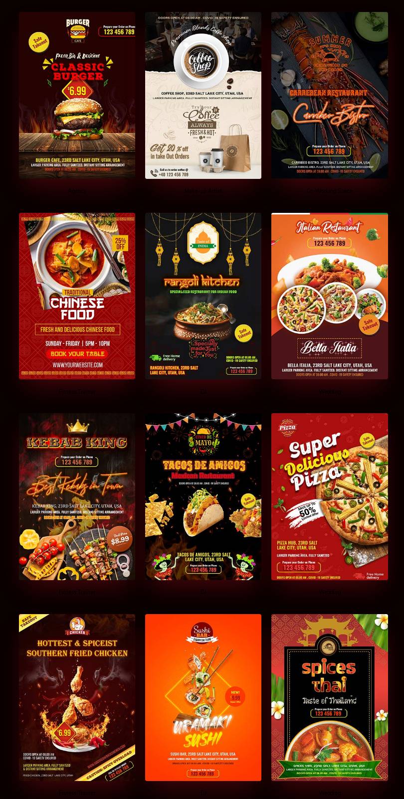 S2U Restaurant Flyers Designs - screenshot