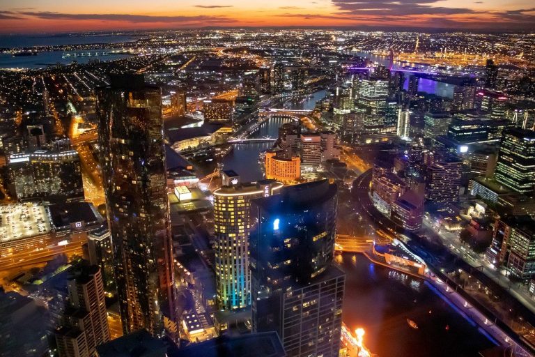Melbourne City at night - image
